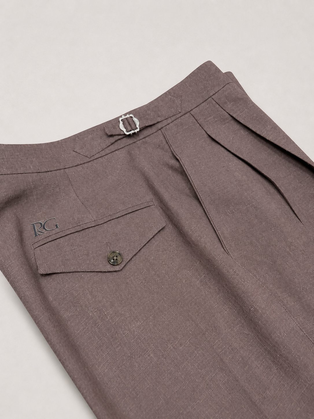 Dusty Pink Pure Linen Trousers