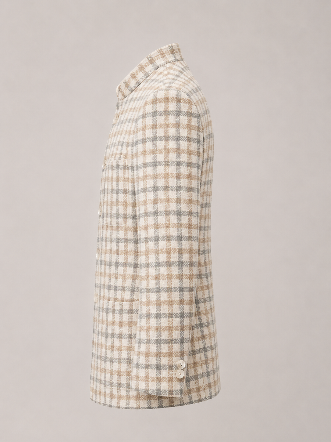 Sandstone Check Linen Bandhgala