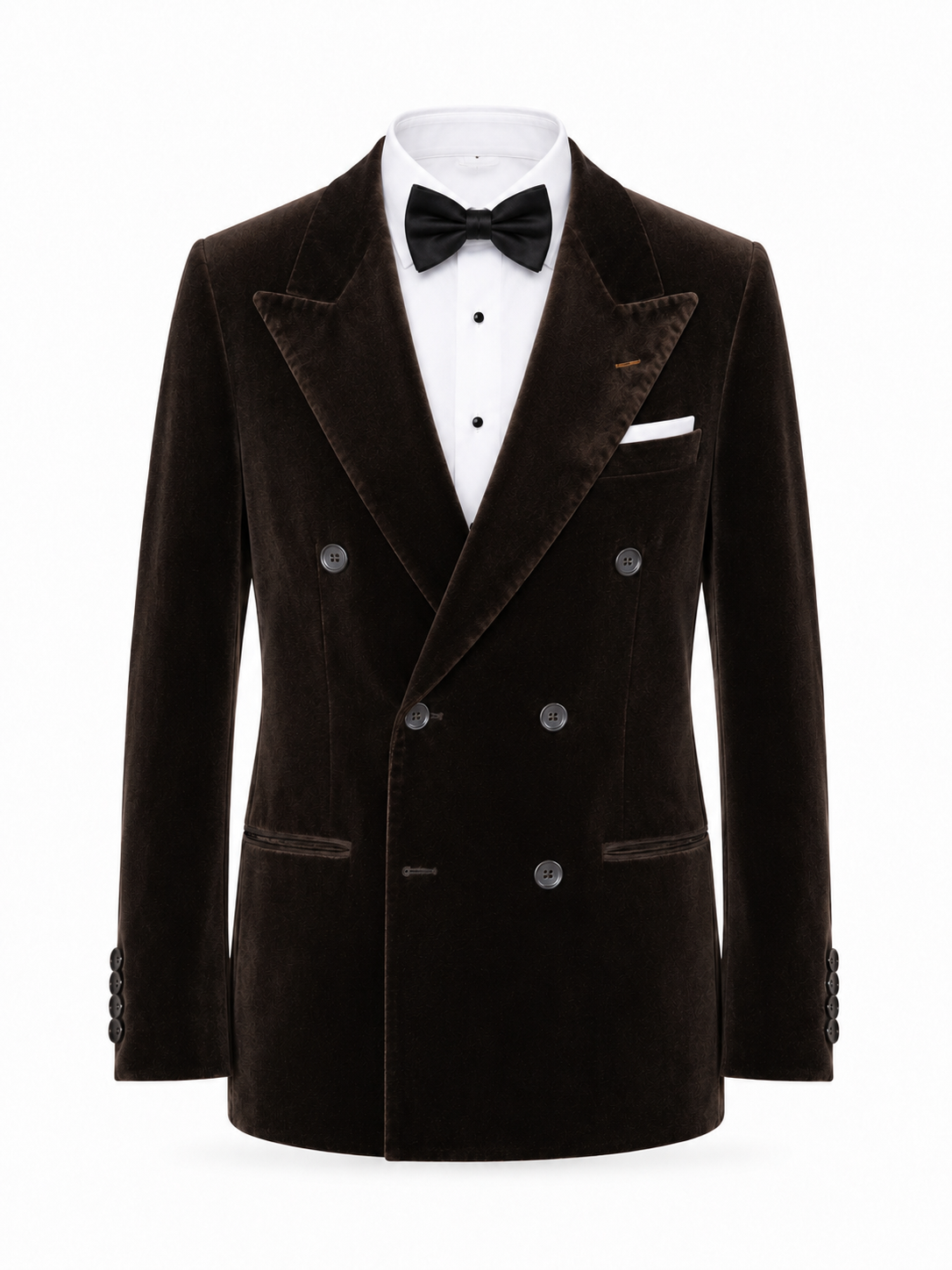 Dark Mocha Velvet Double-Breasted Blazer