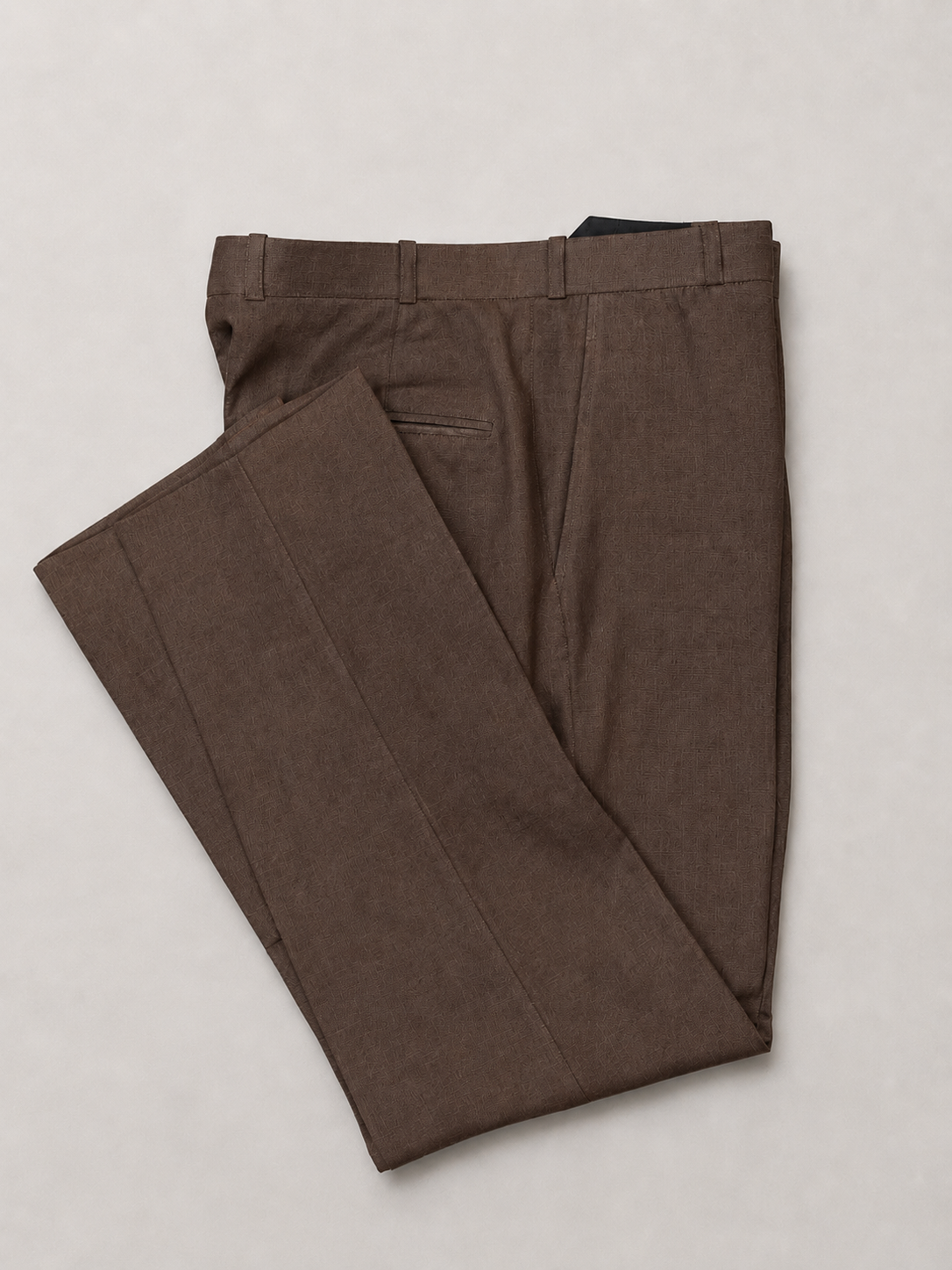 Espresso Brown Linen Tailored Trousers