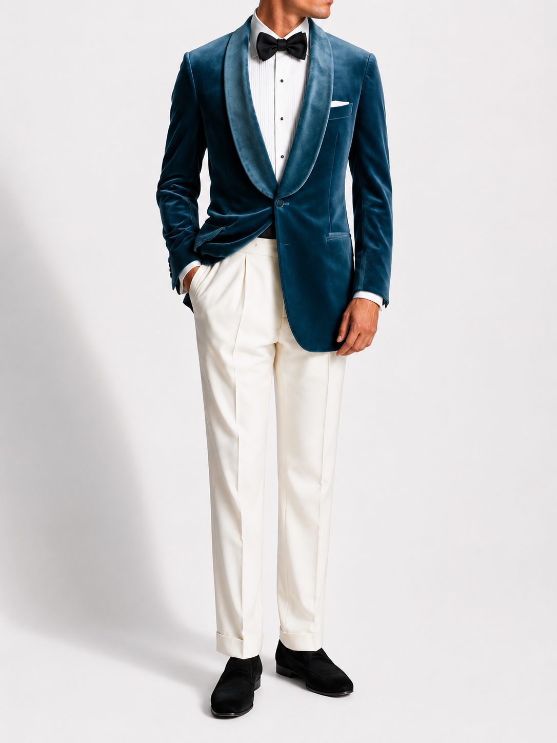 Midnight Teal Velvet Tuxedo