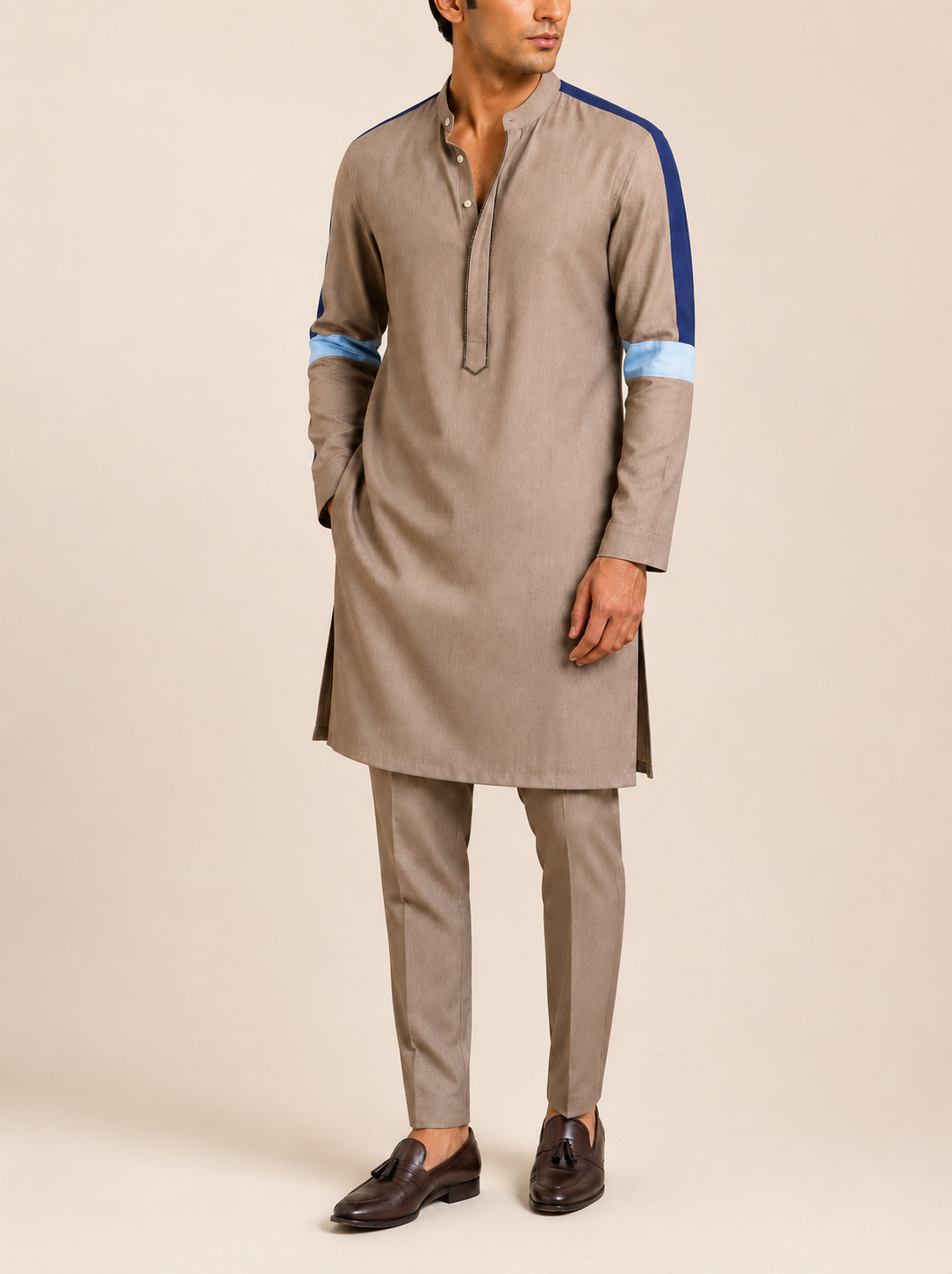 Taupe Contrast Kurta