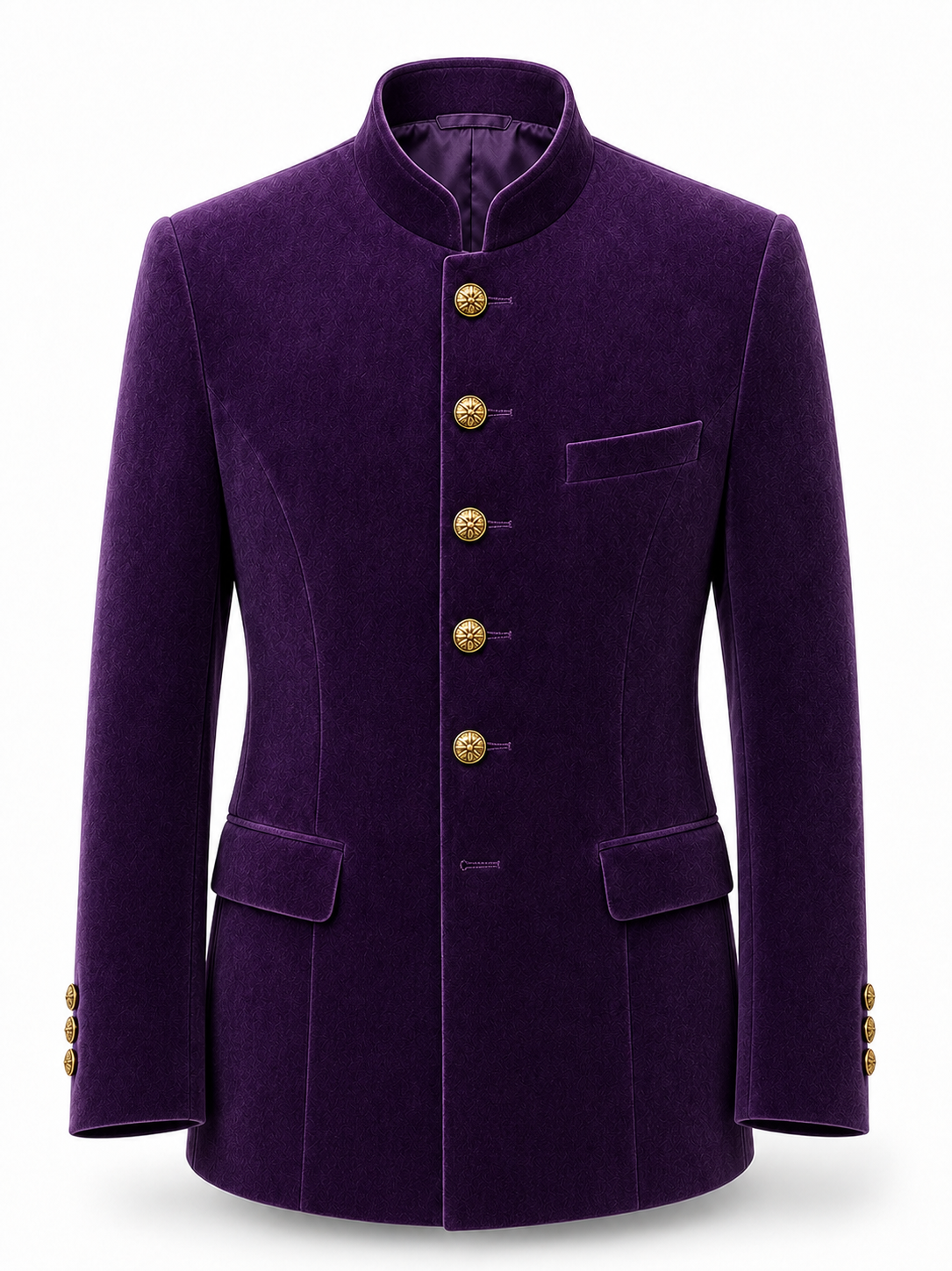 Royal Amethyst Velvet Bandhgala