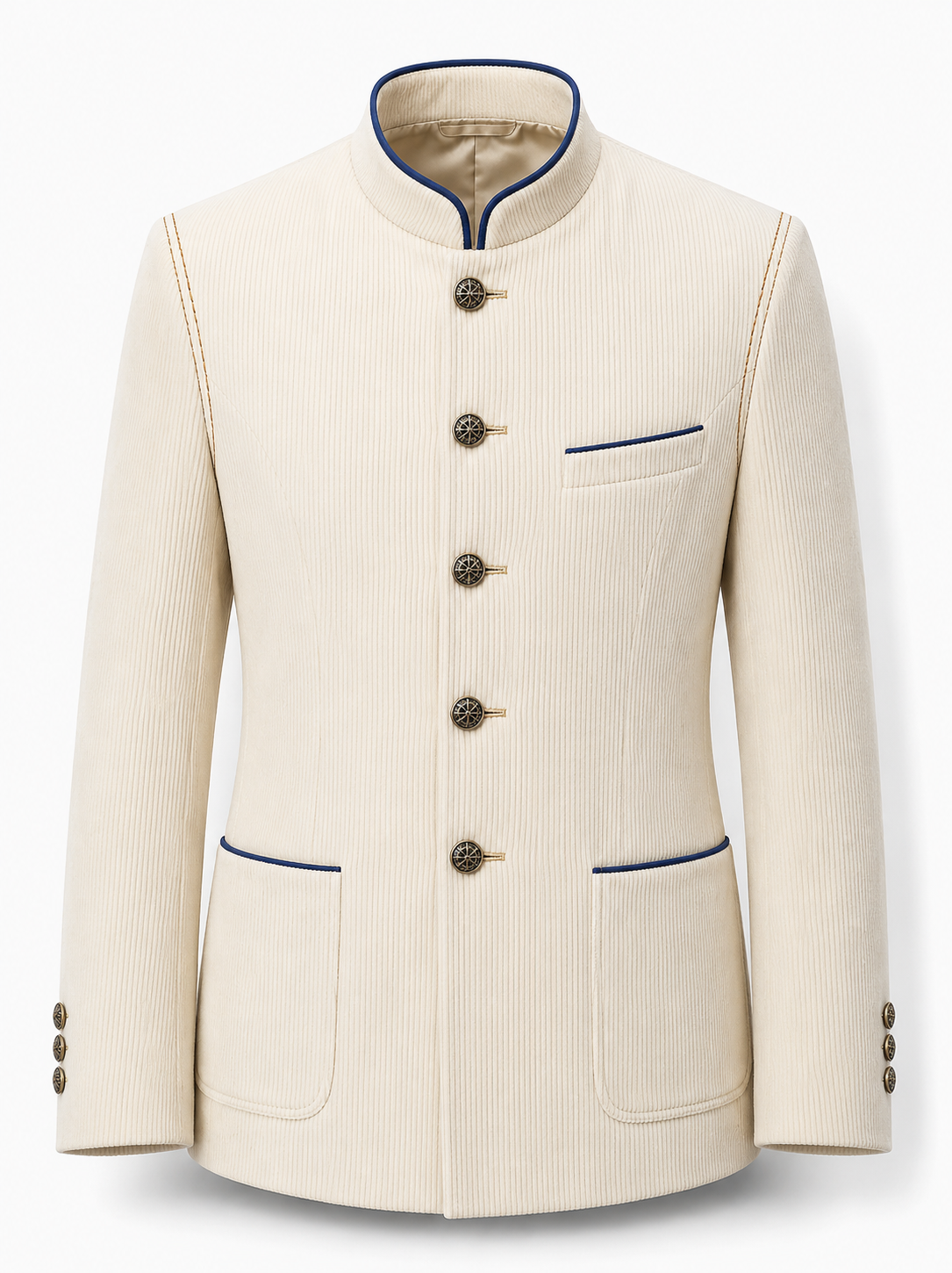 Ivory Corduroy Bandhgala