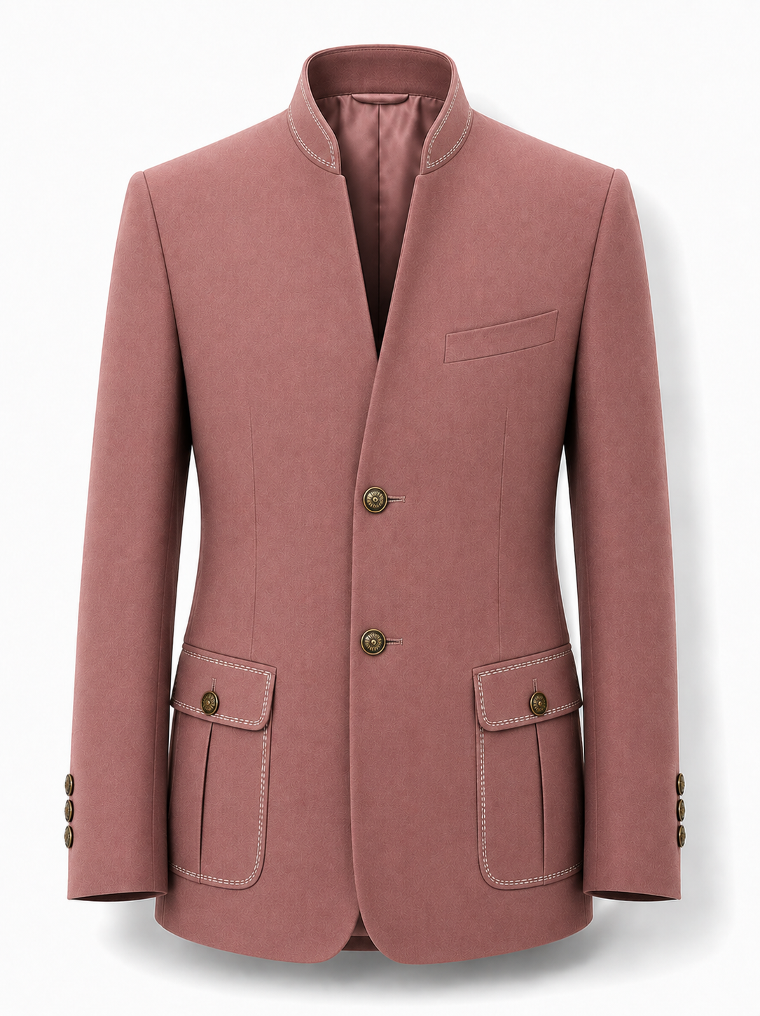 Onion Pink 2 Button Bandhgala