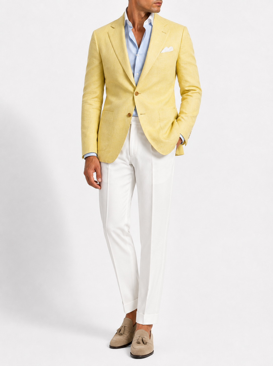 Soft Yellow Linen Blazer