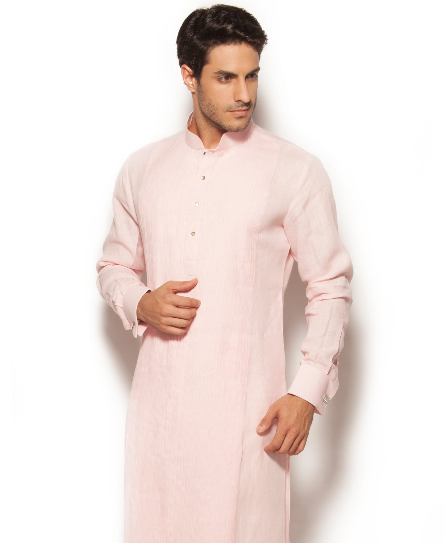 Pleated linen kurta