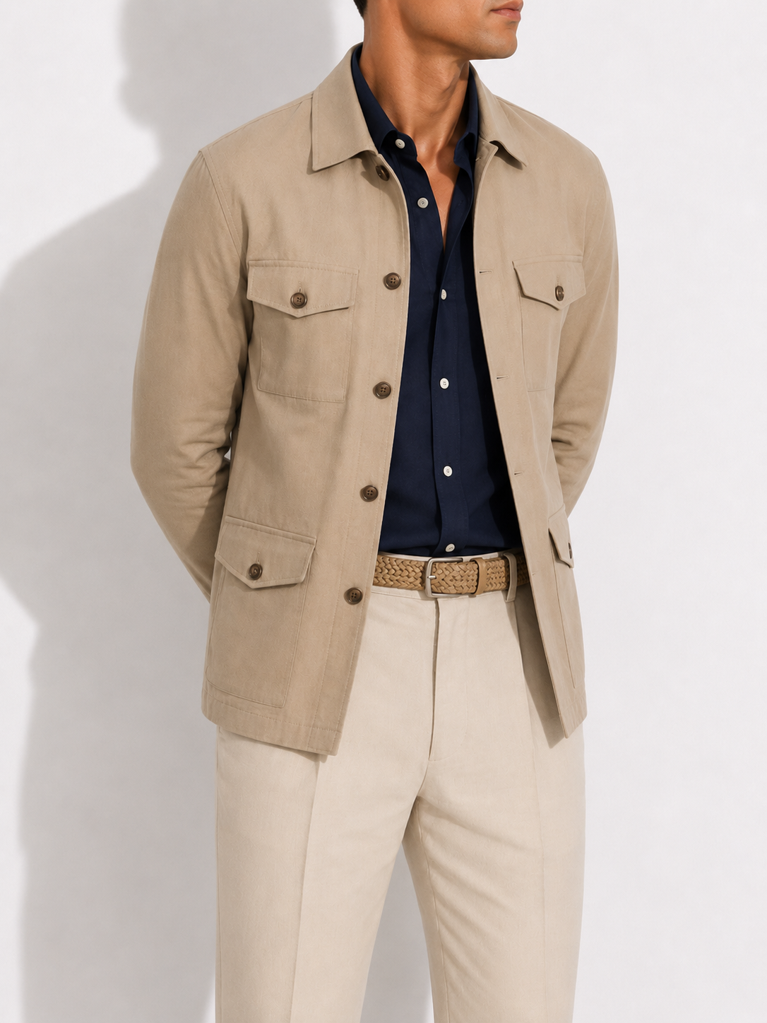 Natural Cotton Utility Shacket