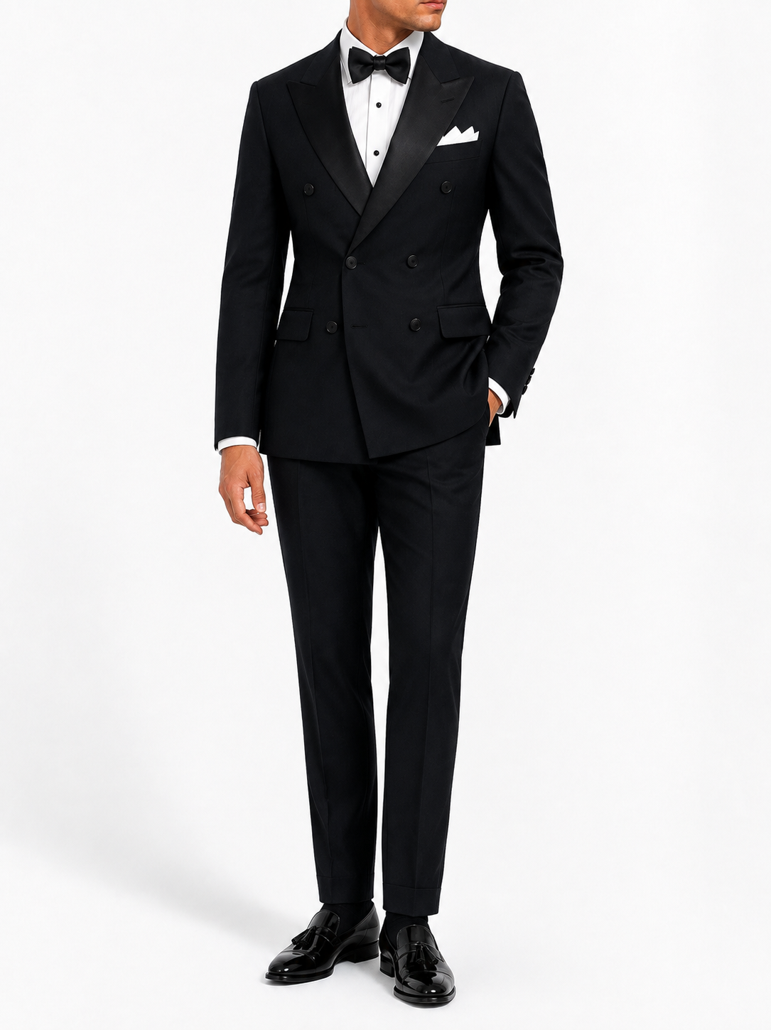 Classic Black Double-Breasted Tuxedo