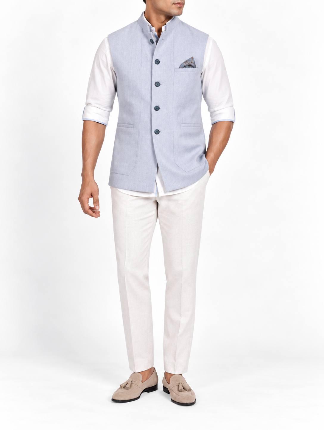 Powder Blue Nehru Jacket