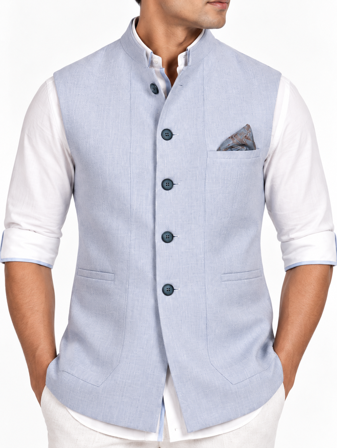 Powder Blue Nehru Jacket