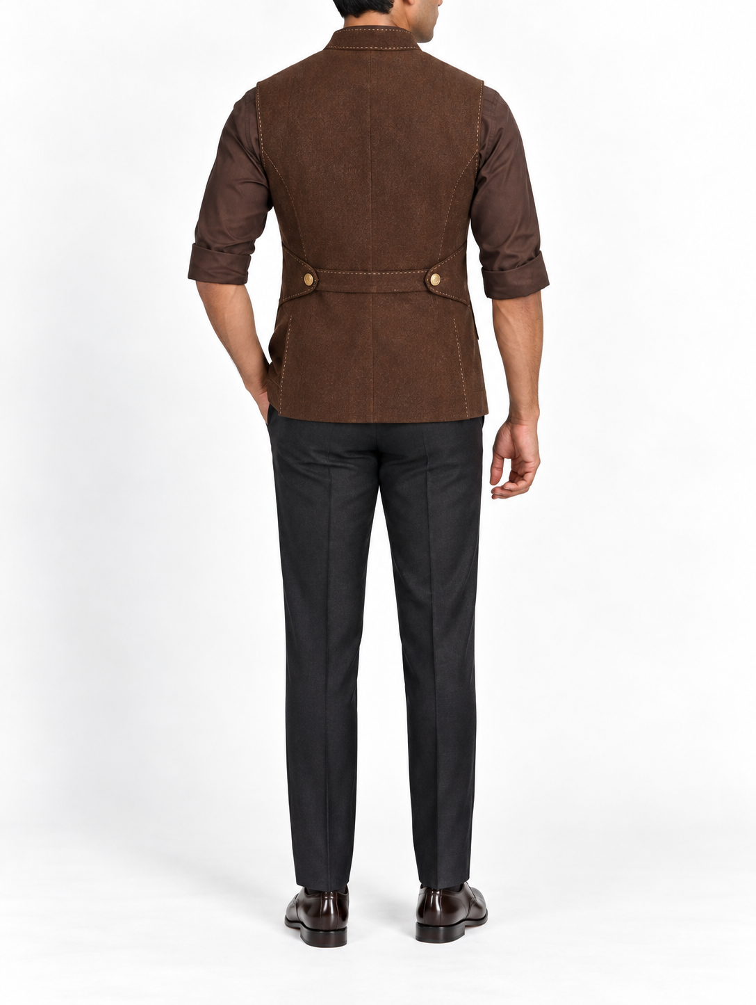 Chocolate Brown Utility Nehru Jacket