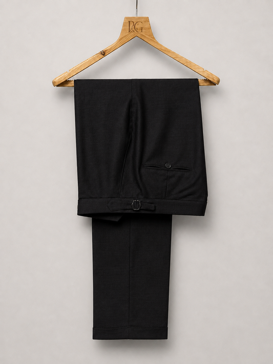 Jet Black Linen Trousers