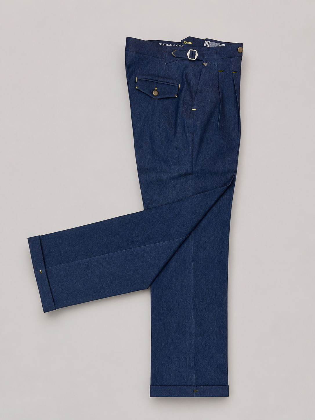 Midnight Blue Turn-Up Gurkha Denim