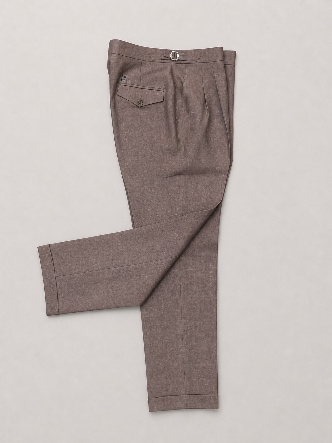 Dusty Pink Pure Linen Trousers