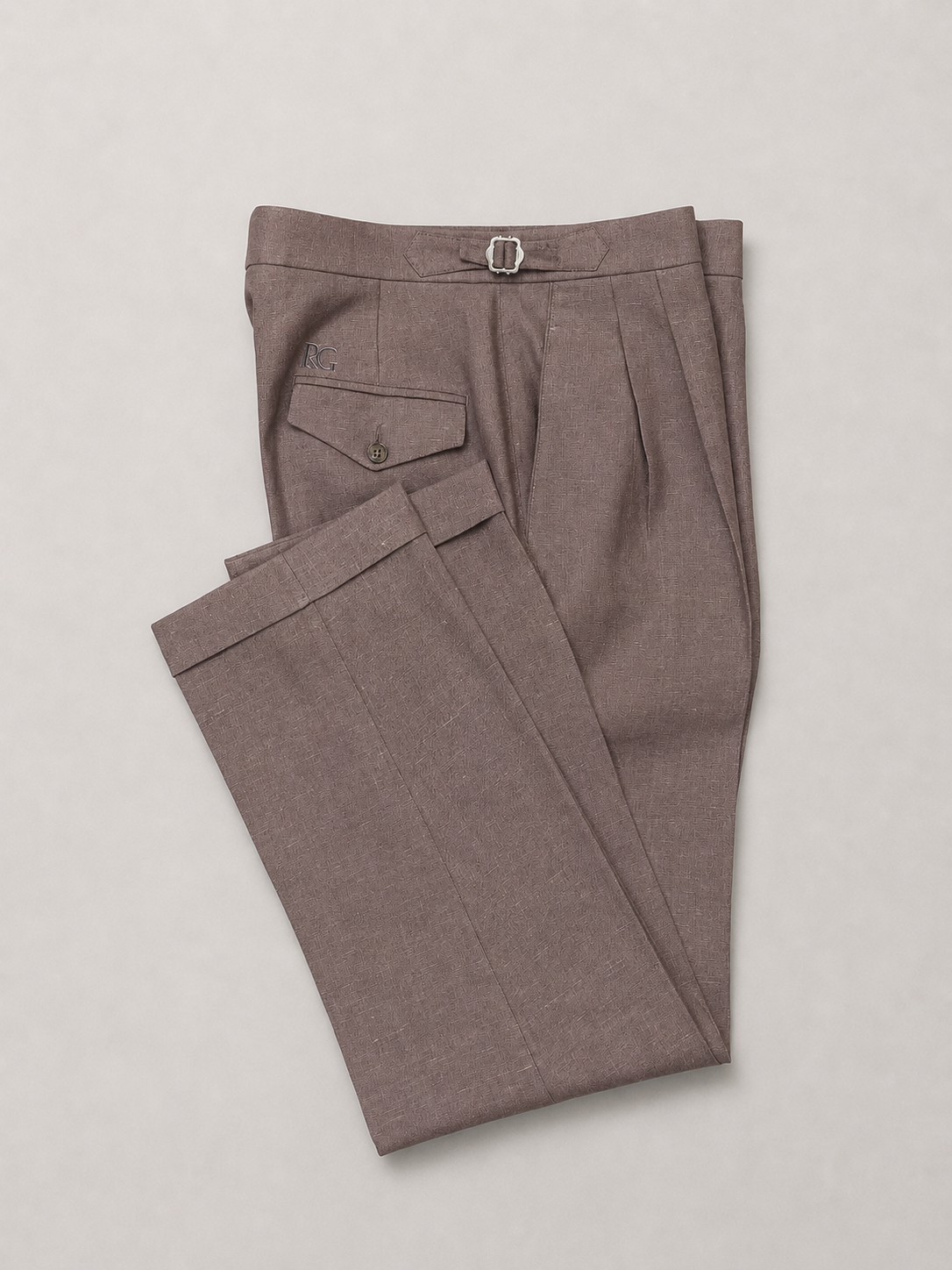 Dusty Pink Pure Linen Trousers