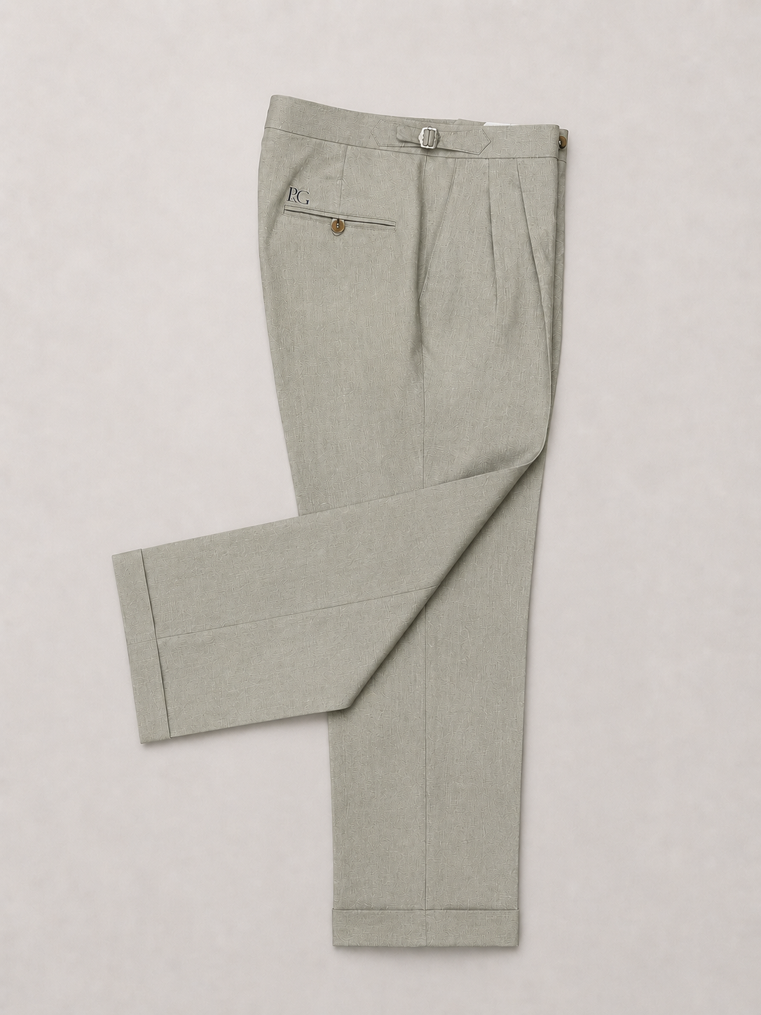 Light Sage Green Linen Trousers