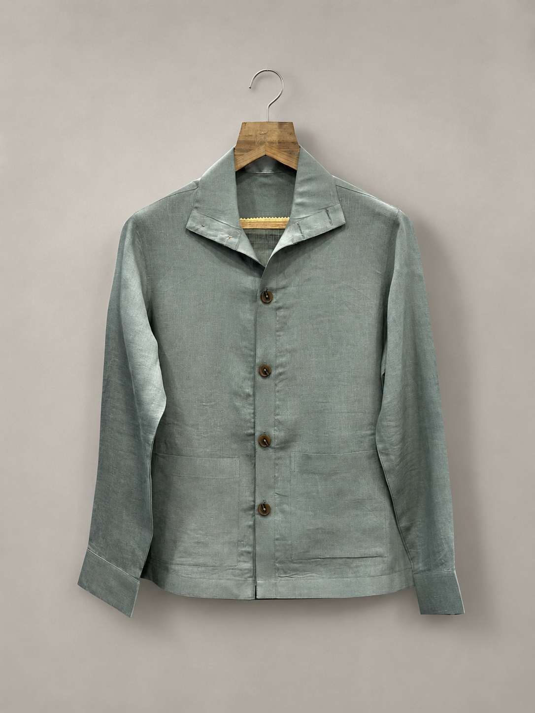 Light Sage Green Linen Shacket