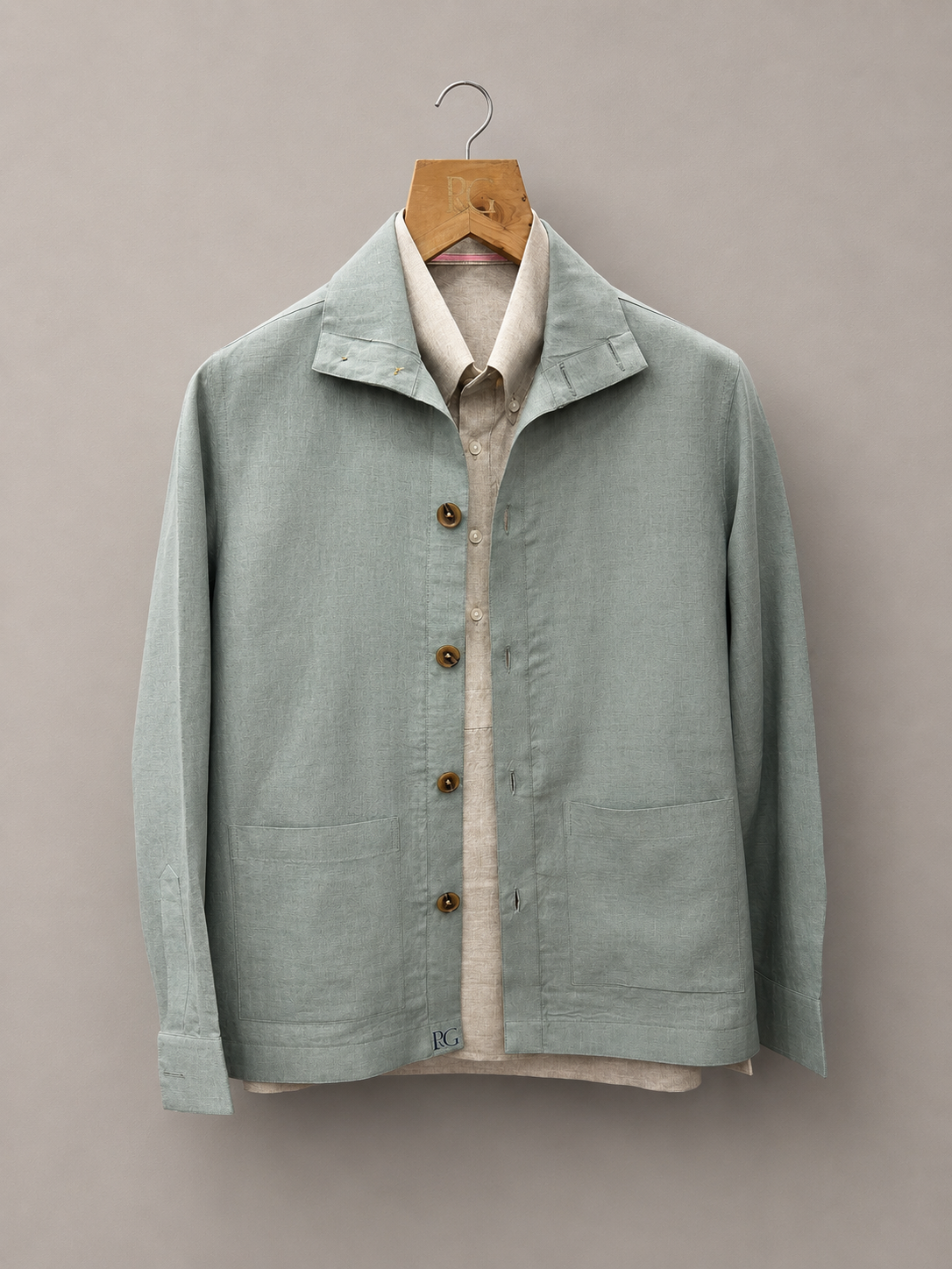 Light Sage Green Linen Shacket