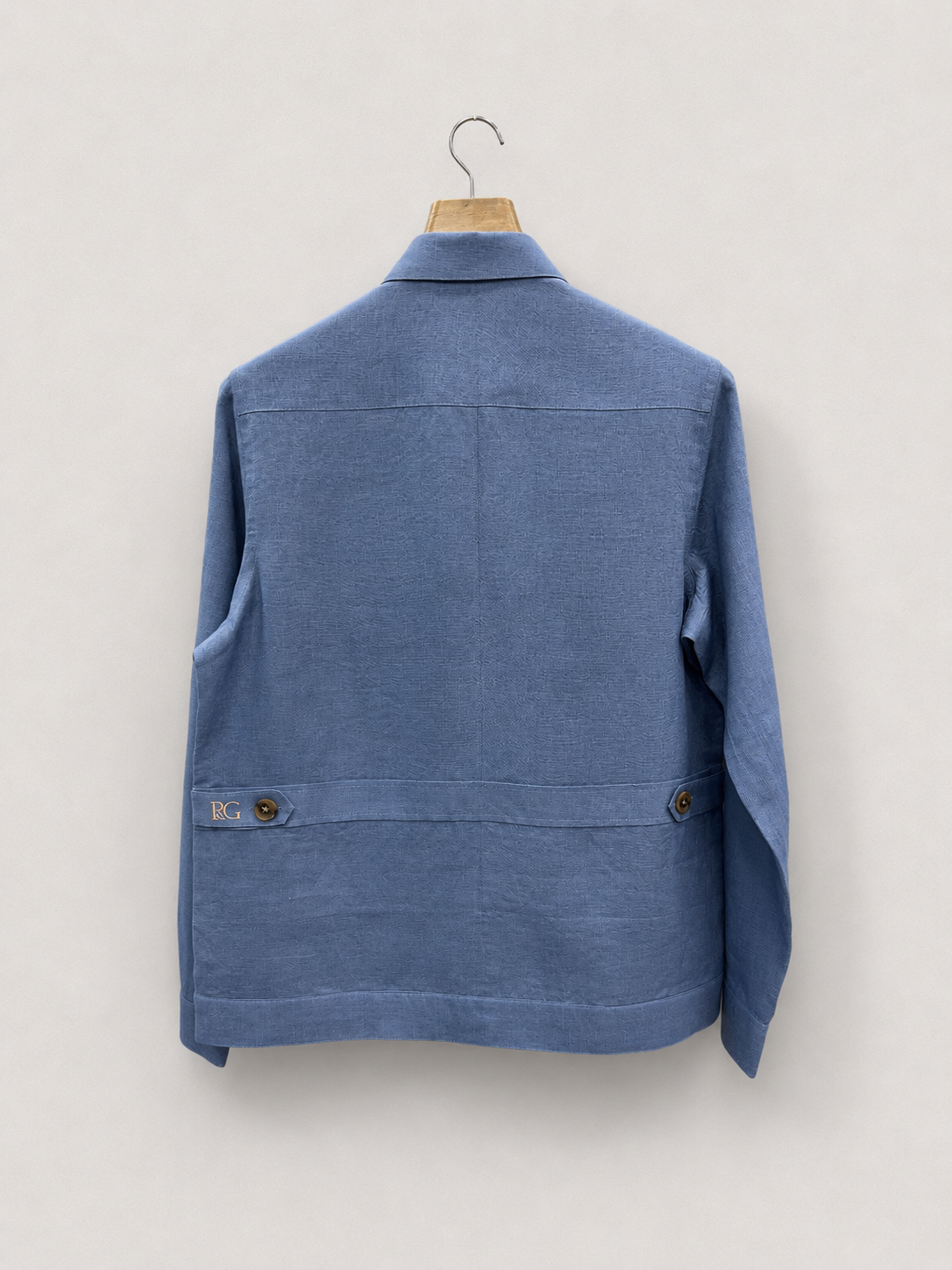 Slate Blue Linen Utility Shacket