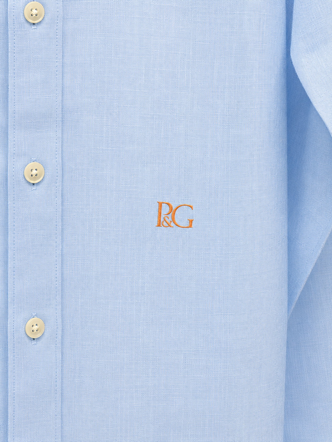 Sky Blue Linen Button-Down Shirt