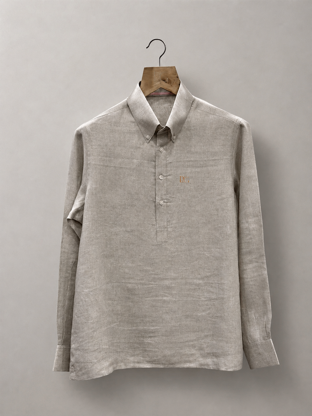 Natural Linen Half-Placket Shirt