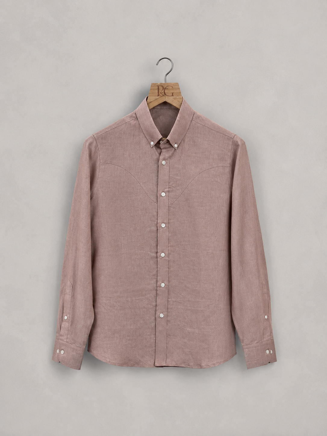Dusty Pink Linen Western Yoke Shirt