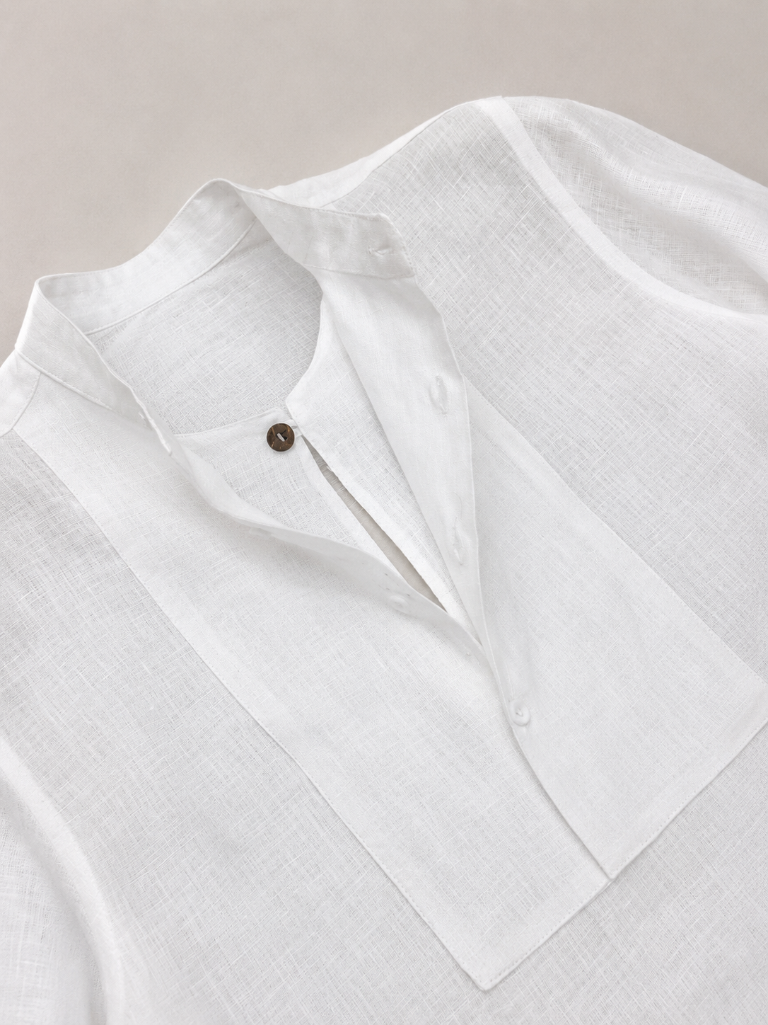 White Linen Layered Shirt