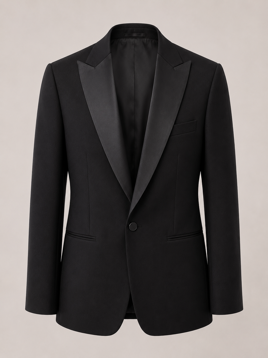 Tenzin Jet Black Peak Lapel Tuxedo Blazer