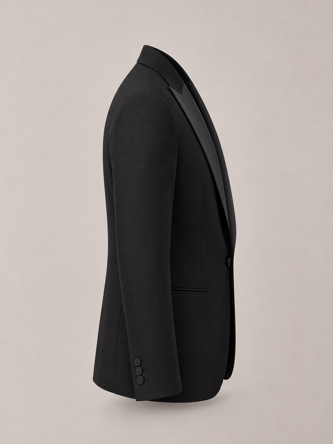 Tenzin Jet Black Peak Lapel Tuxedo Blazer