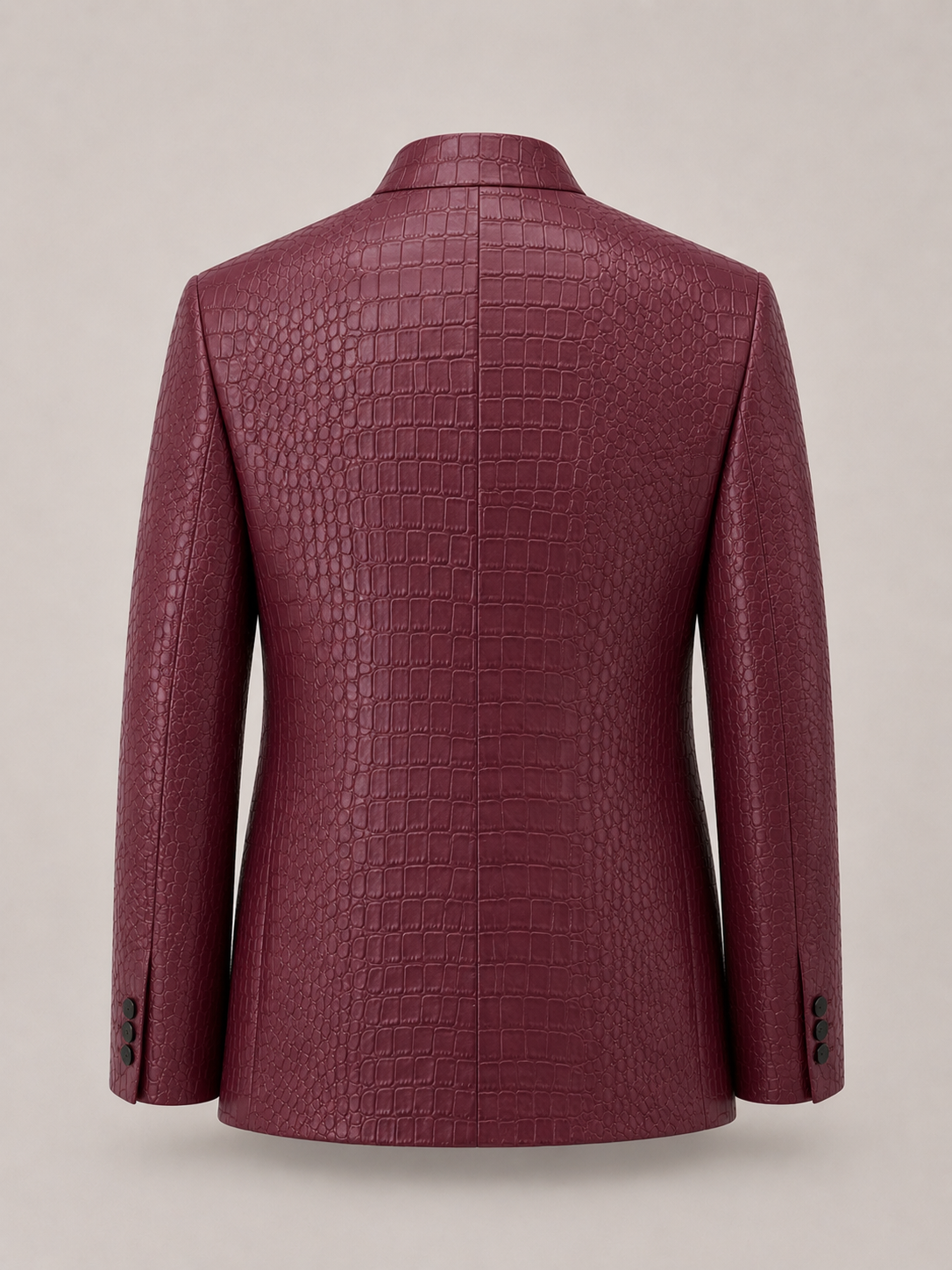 Bordeaux Croc Leather Bandhgala