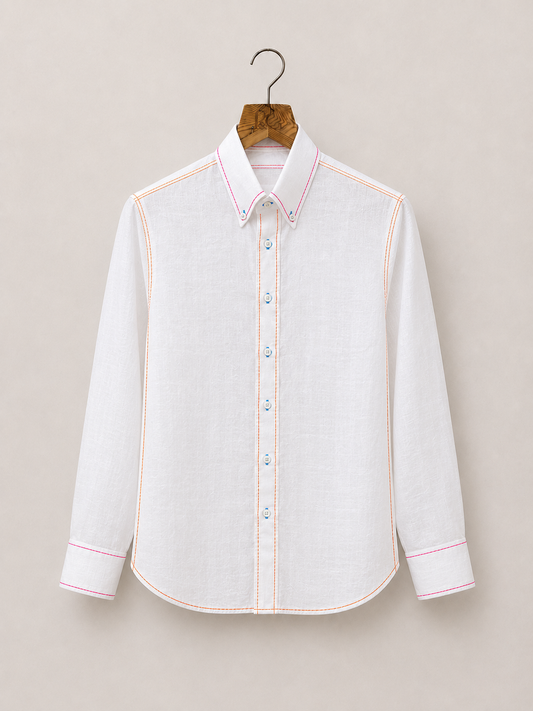 White Linen with Signature Contrast Shirt