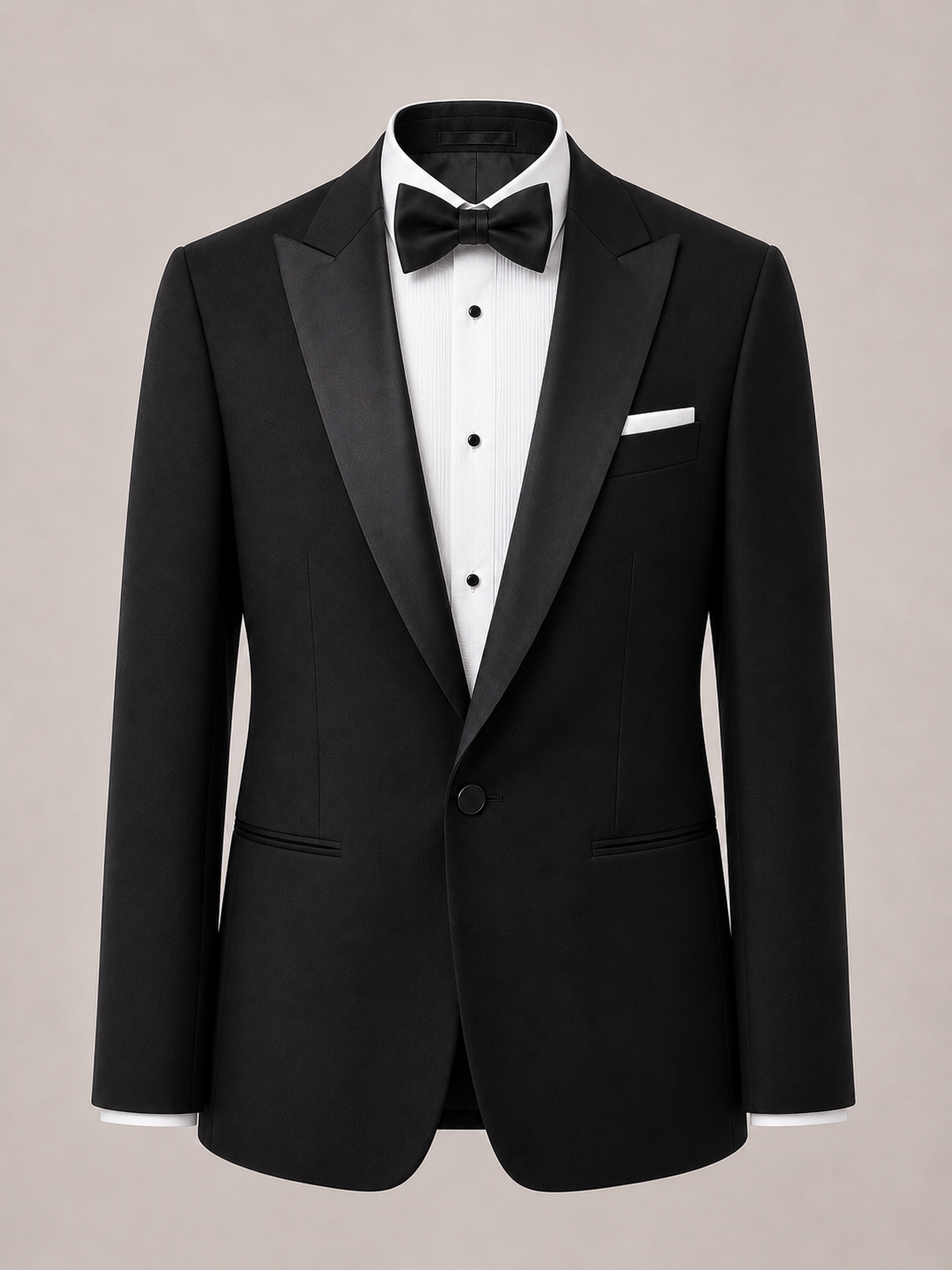 Tenzin Jet Black Peak Lapel Tuxedo Blazer