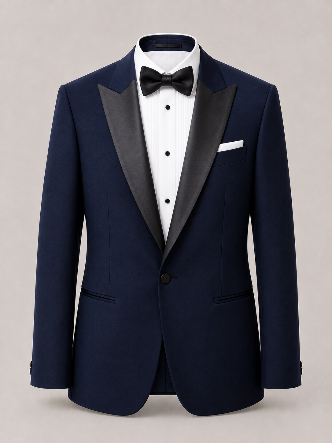 Teizin Navy Blue Peak Lapel Tuxedo Blazer