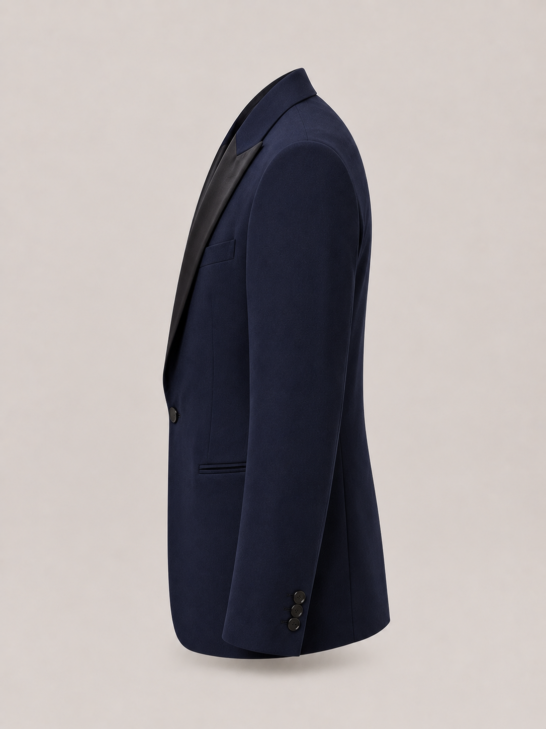 Teizin Navy Blue Peak Lapel Tuxedo Blazer