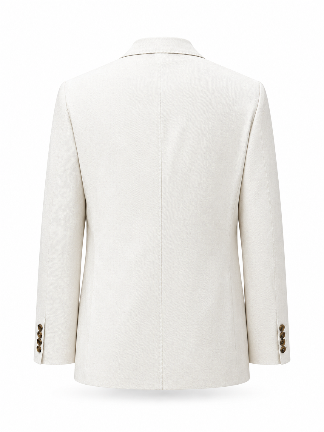 White Cotton Denim Double-Breasted Blazer
