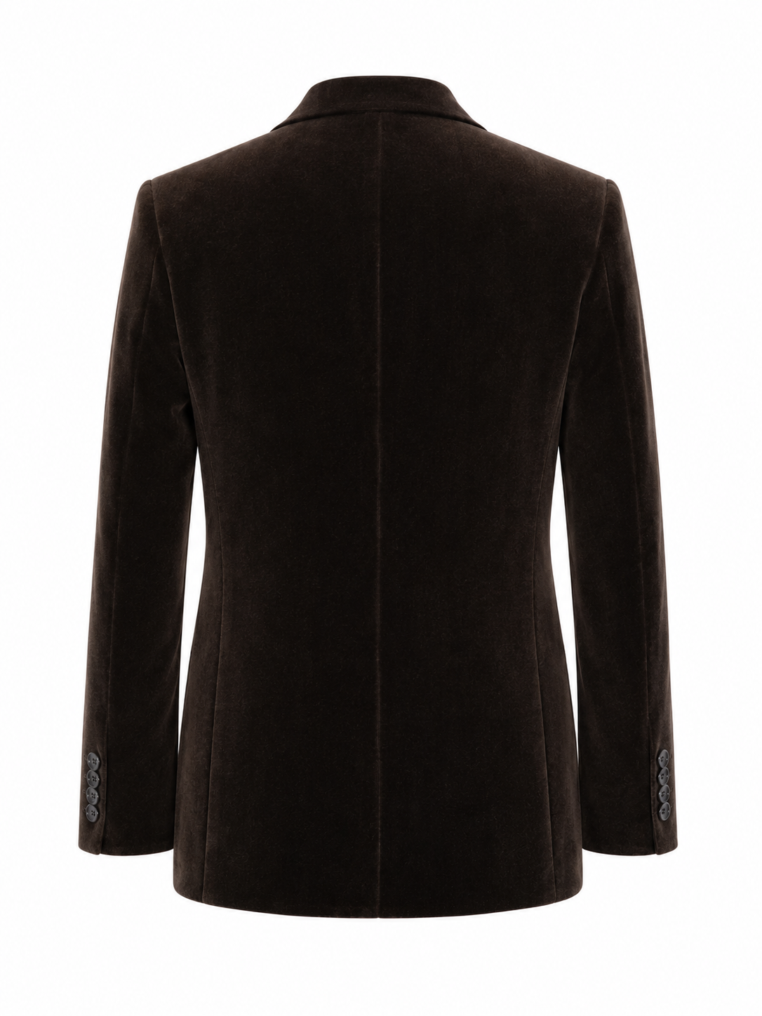 Dark Mocha Velvet Double-Breasted Blazer