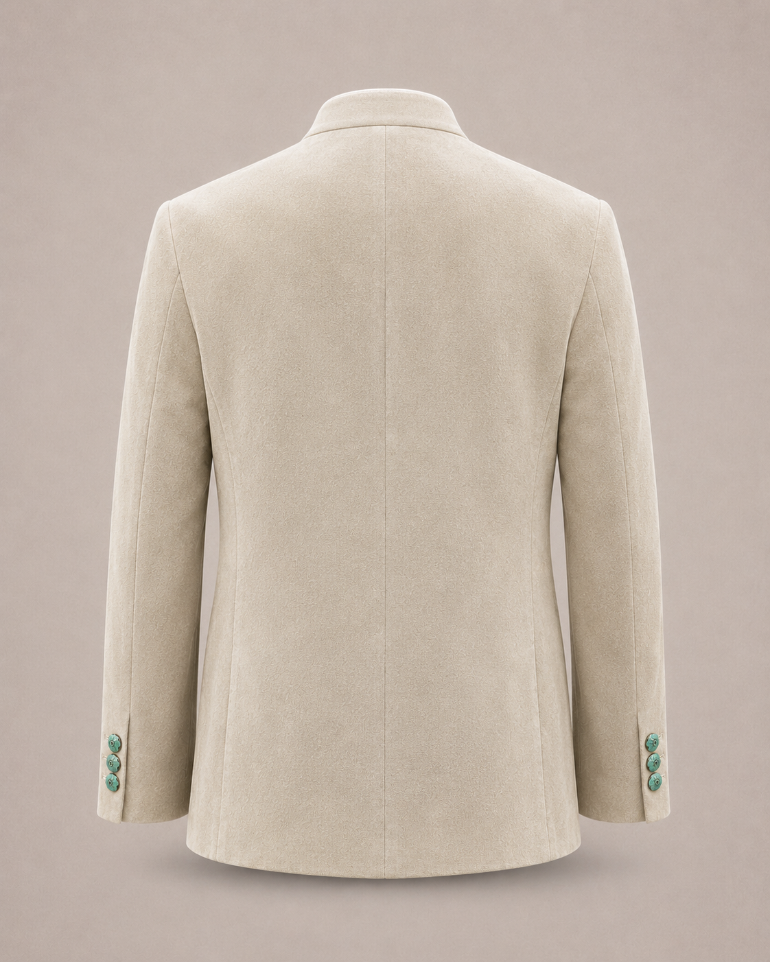Ivory Suede Bandhgala