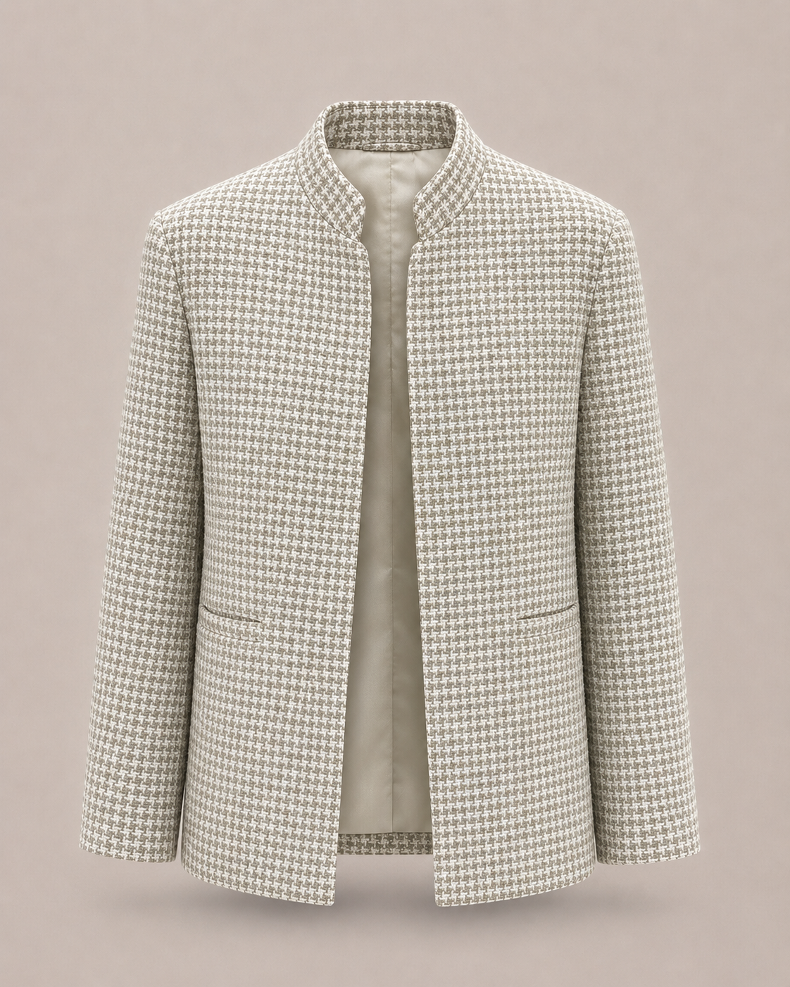 Windsor Houndstooth Matka Silk Bandhgala