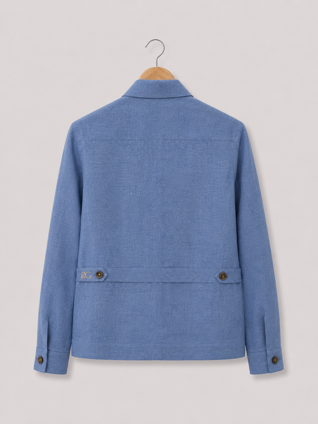 Slate Blue Linen Utility Shacket