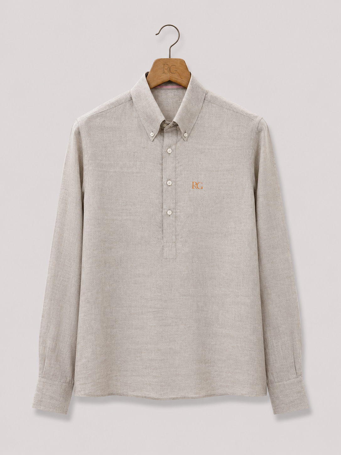 Natural Linen Half-Placket Shirt