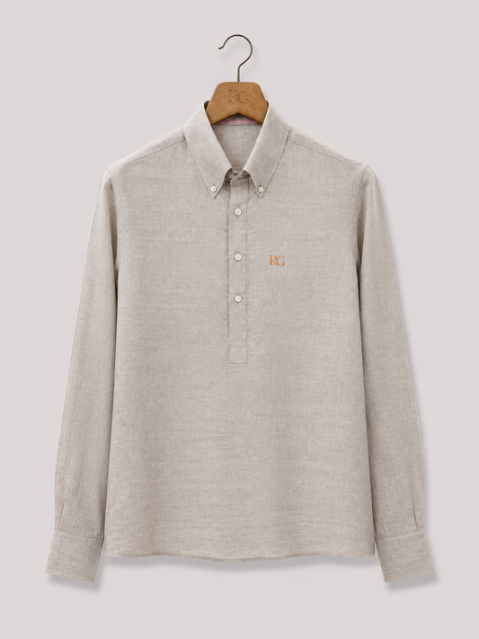 Natural Linen Half-Placket Shirt