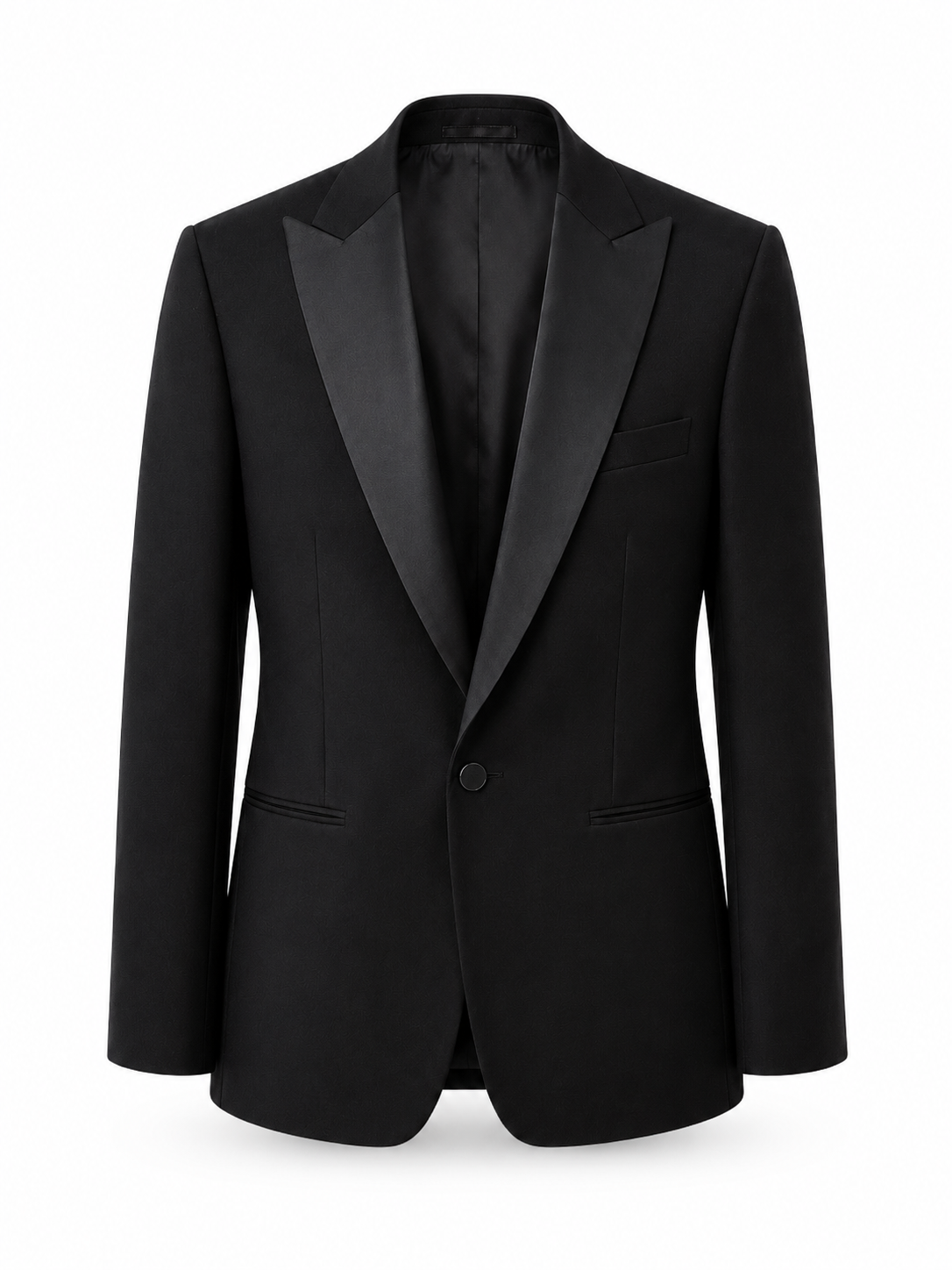 Tenzin Jet Black Peak Lapel Tuxedo Blazer