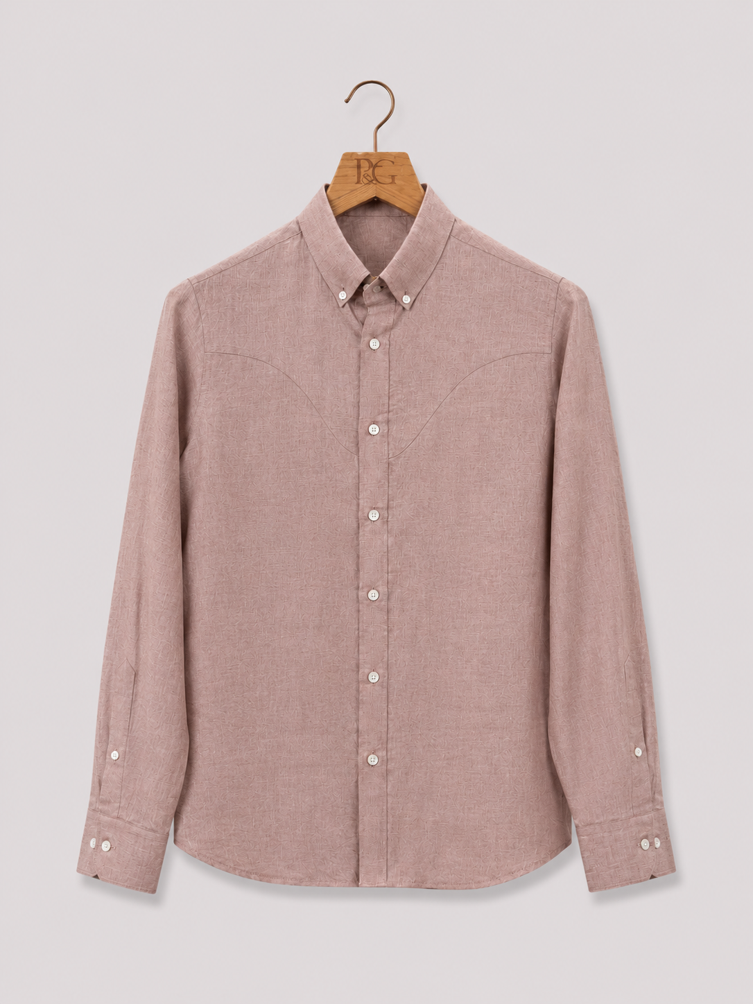 Dusty Pink Linen Western Yoke Shirt