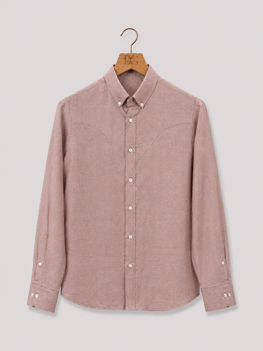Dusty Pink Linen Western Yoke Shirt