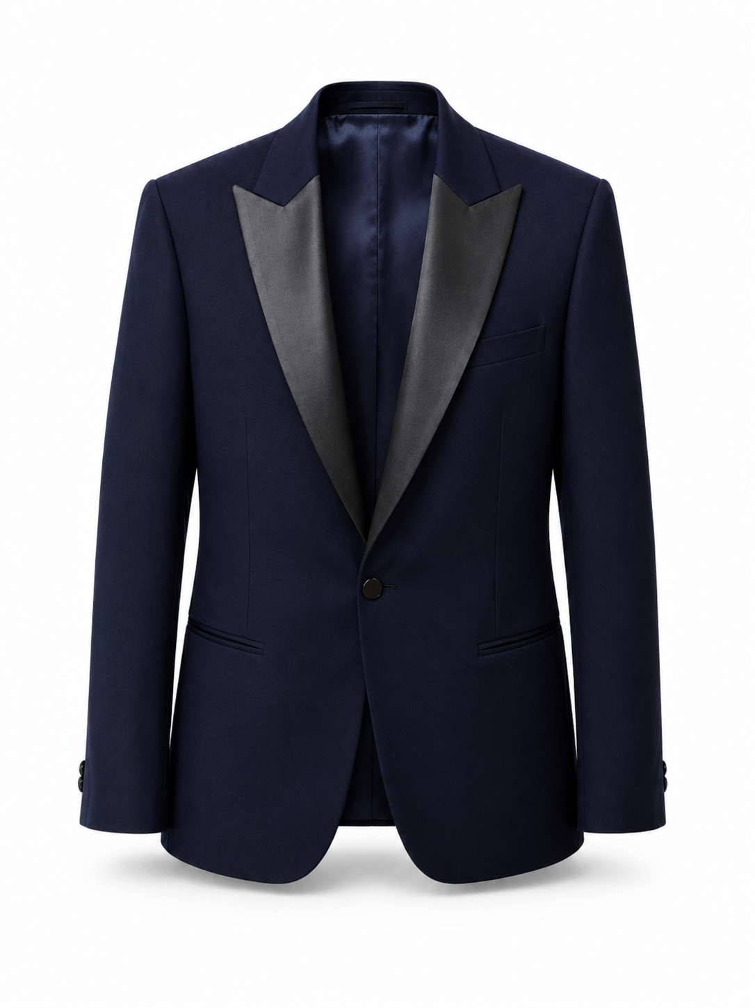 Teizin Navy Blue Peak Lapel Tuxedo Blazer