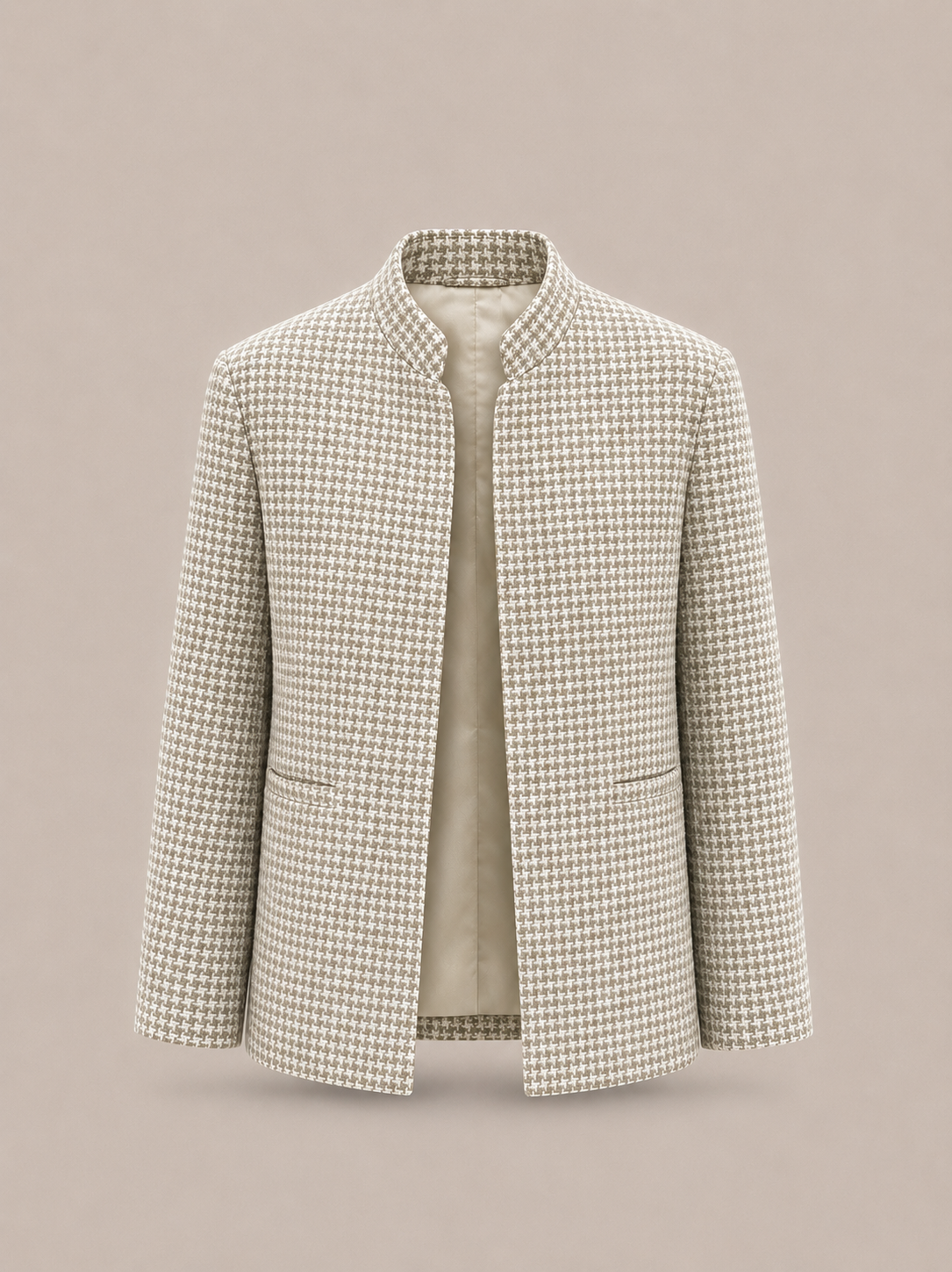 Windsor Houndstooth Matka Silk Bandhgala