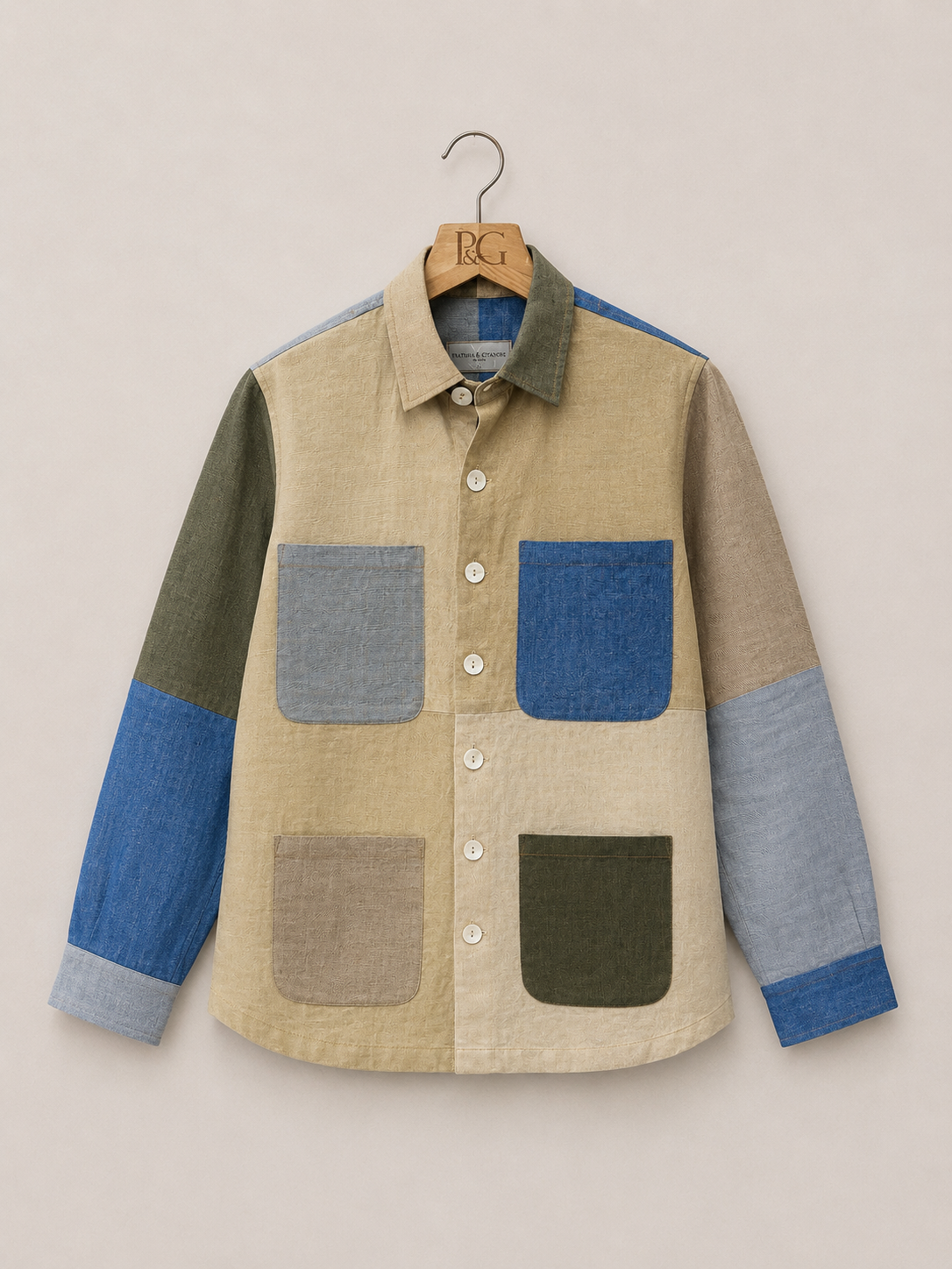 Nomad Linen Color Block Overshirt