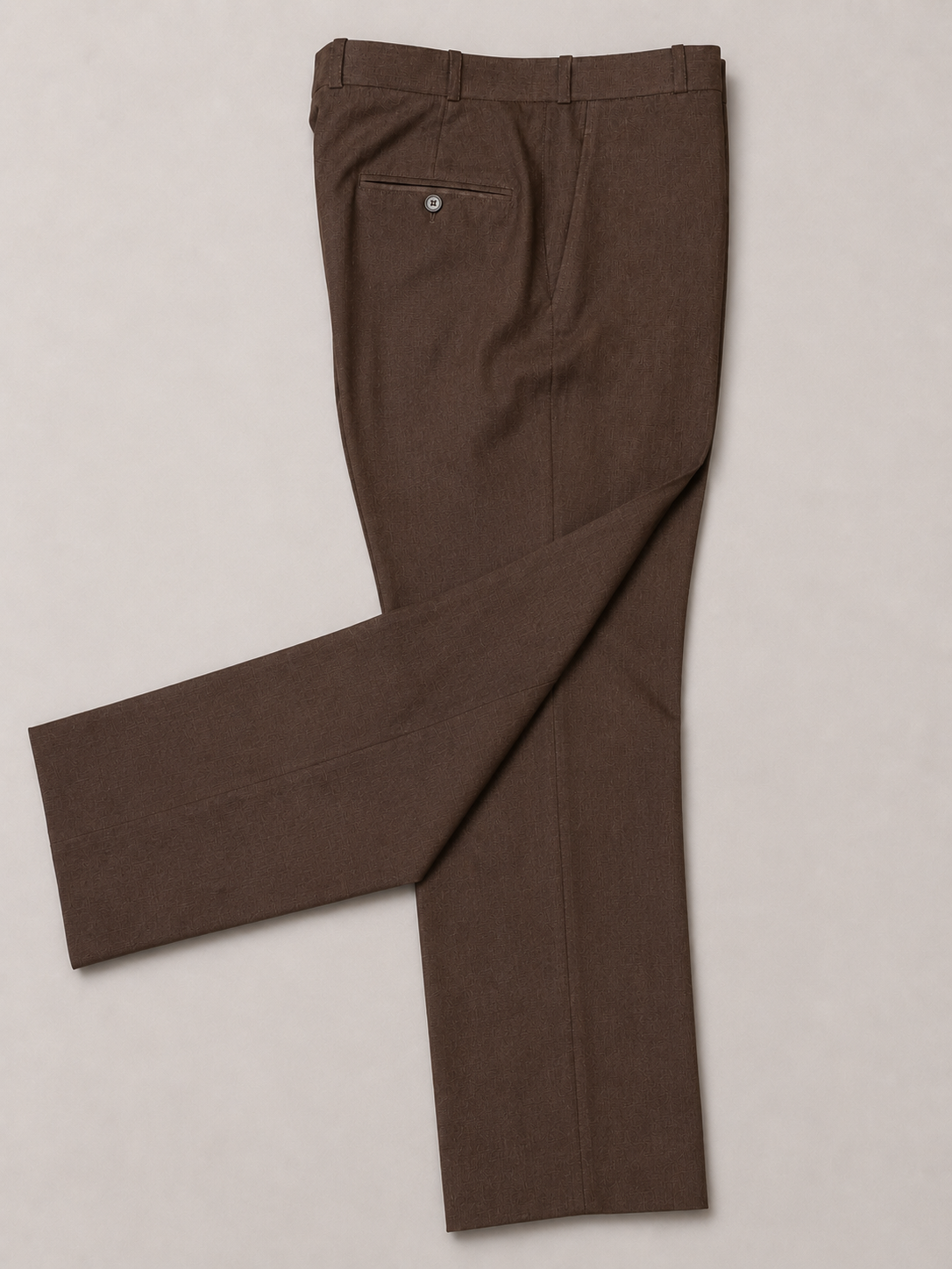 Espresso Brown Linen Tailored Trousers