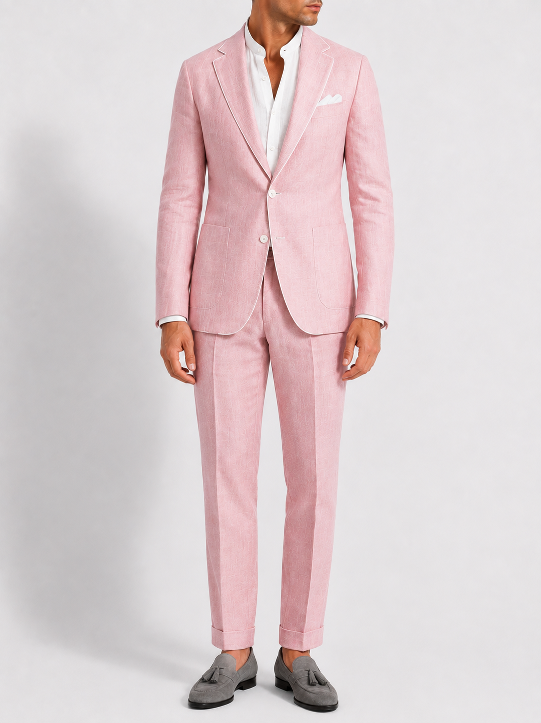 Blush Pink Linen Blazer